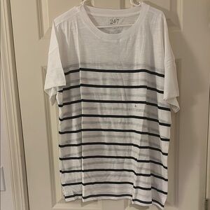 Maurices White and Black Striped Shirt